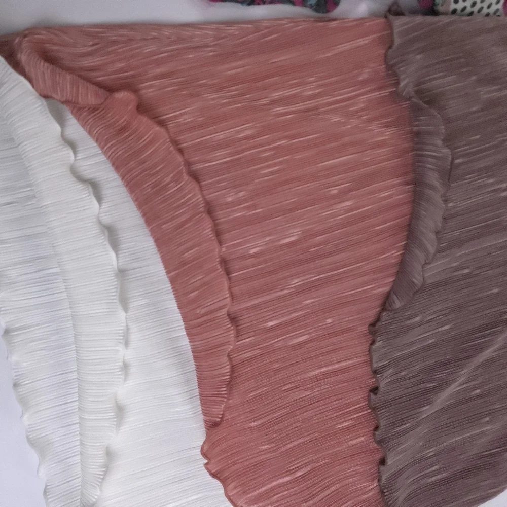 Connected Elegant Color block Mauve Pleated Dress Sz 12 - Picture 13 of 14